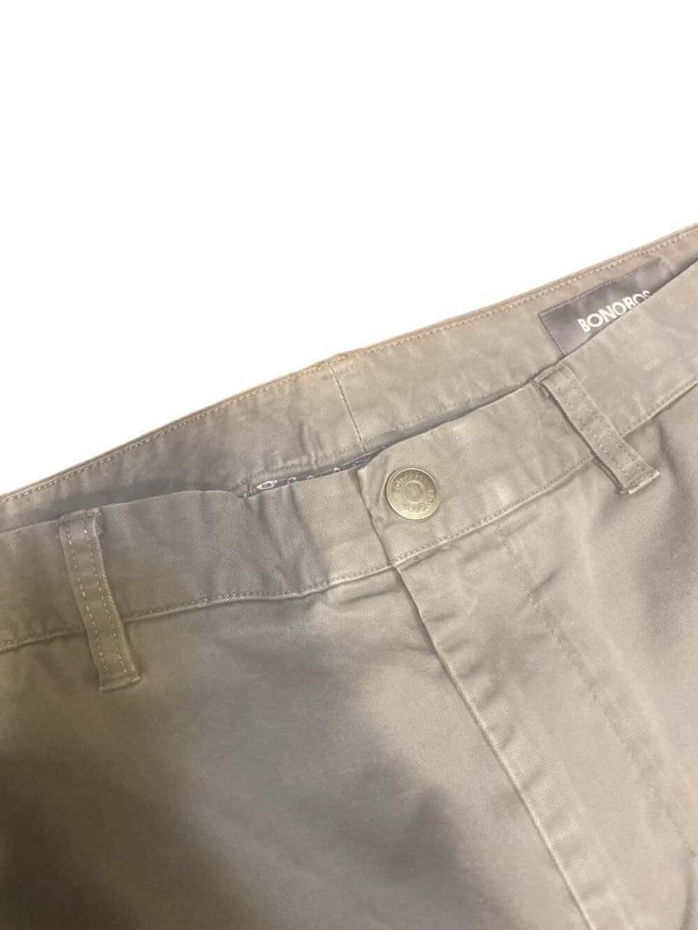 Bonobos Chinos Pants 34x32 Gray Cotton Blend Flat Front Casual